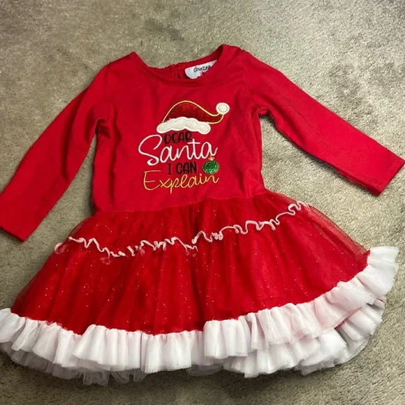 Counting Daisies | Dresses | Counting Daisies Dress Christmas Holiday  Toddler Size 8 Months Santa Tulle | Poshmark